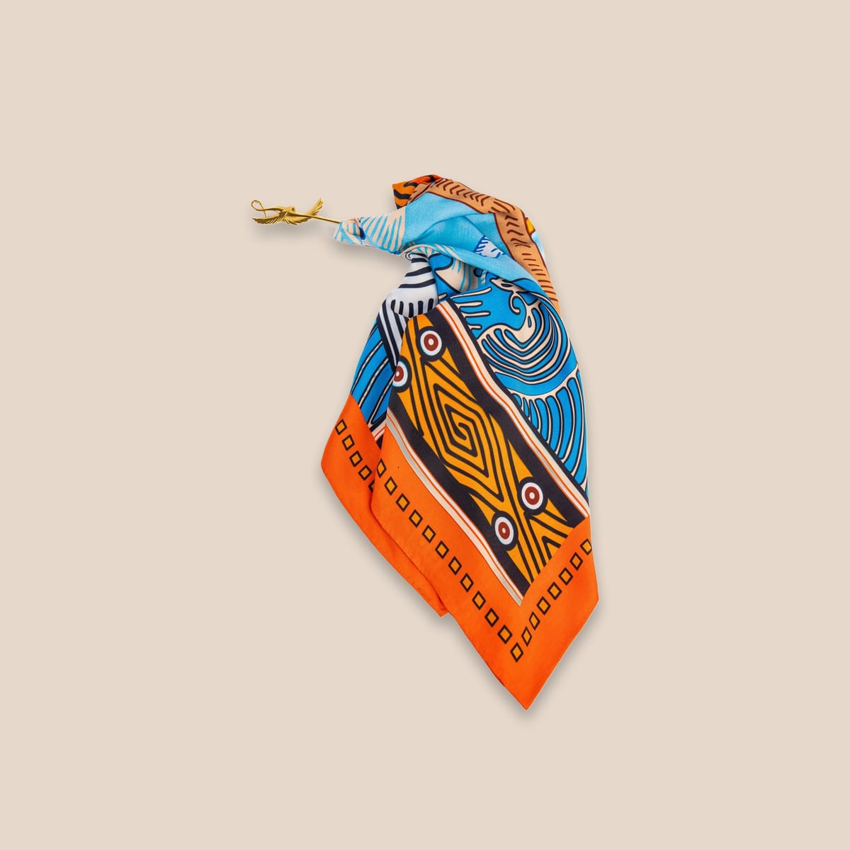 Silk scarf, colour field scene