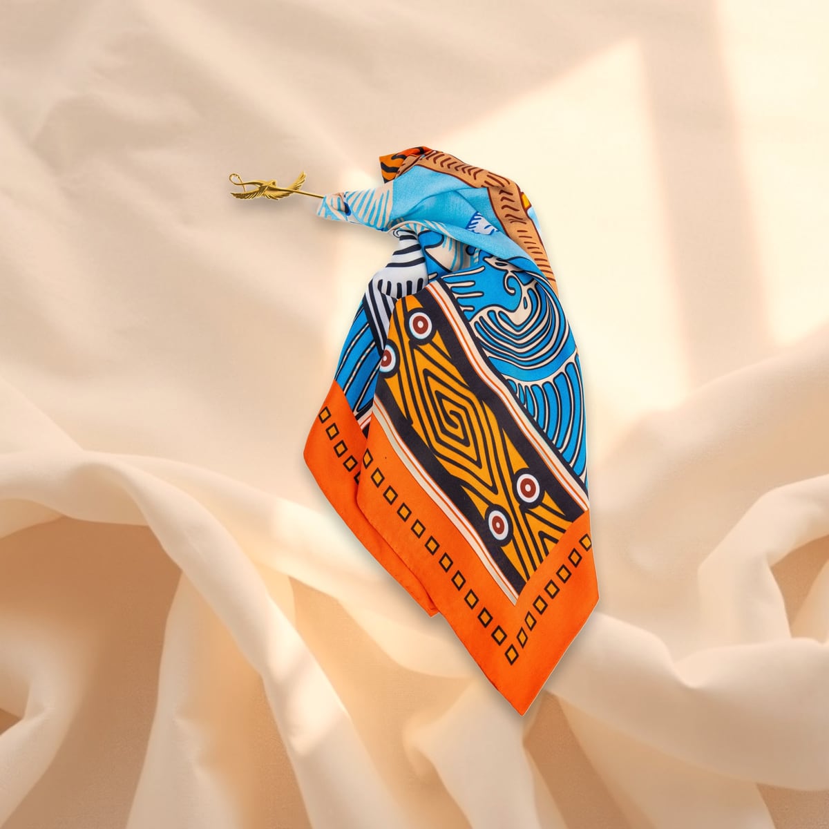 Silk scarf, linen scene
